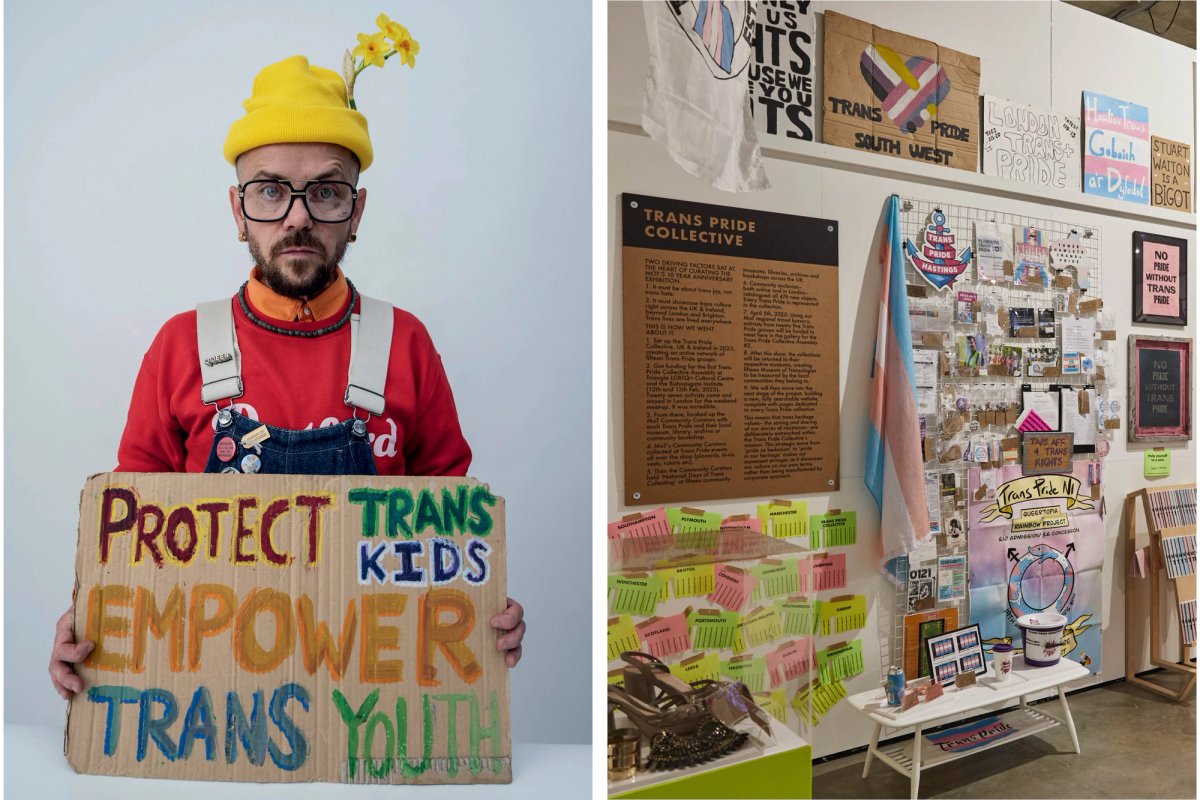 Left: E-J Scott, the founder of the Museum of Transology and a co-author of guidance on creating a trans-inclusive culture in museums, believes that, despite the ruling, institutions will continue to offer a supportive environment Right: Trancestory at Lethaby Gallery Courtesy of Tim Walker (left). Courtesy of the Museum of Transology (right)