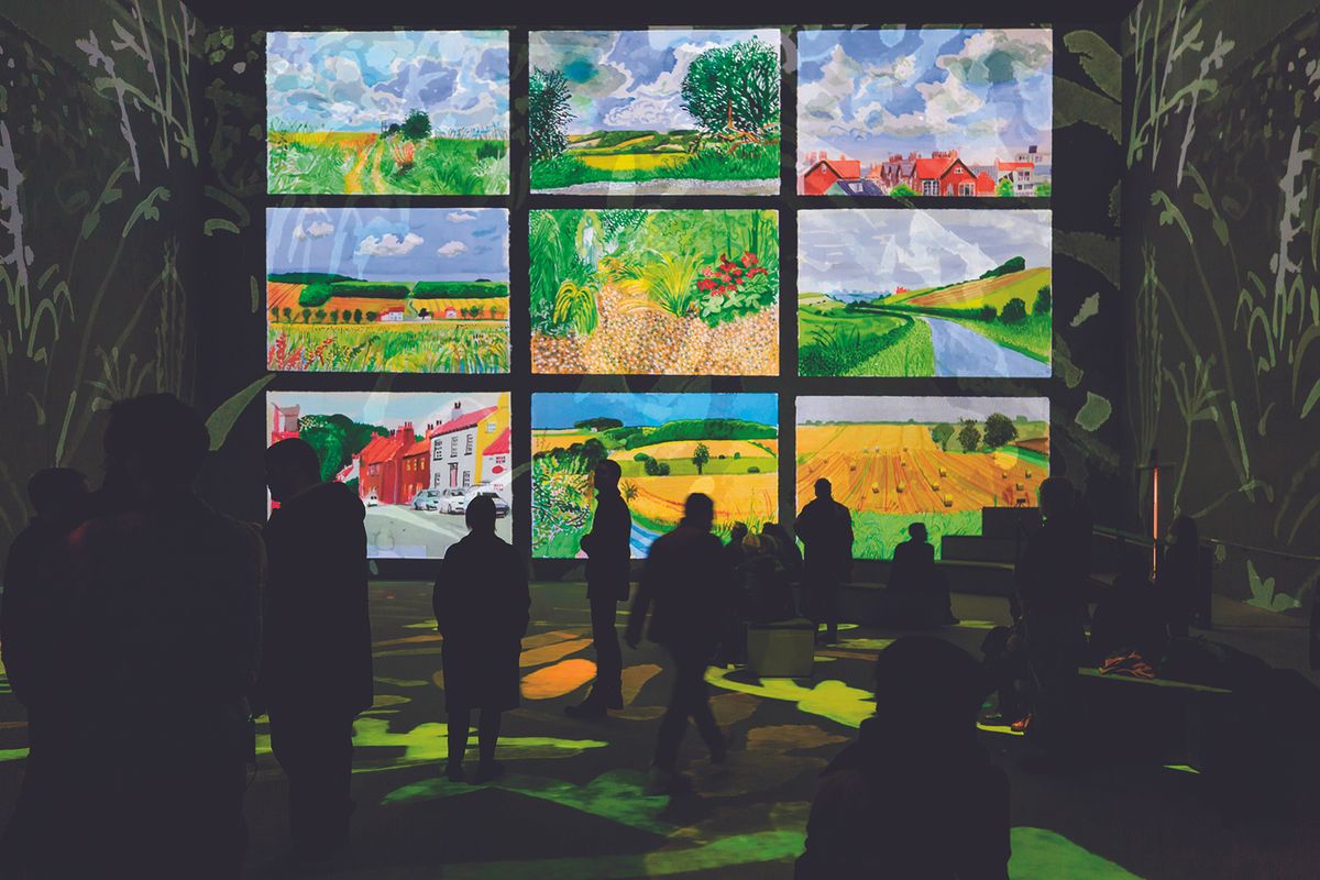 The audiovisual staging of David Hockney’s works in Bigger & Closer (not smaller & further away) is effective with the artist’s opera designs; with his sketchbooks, not so much
Photo: Justin Sutcliffe