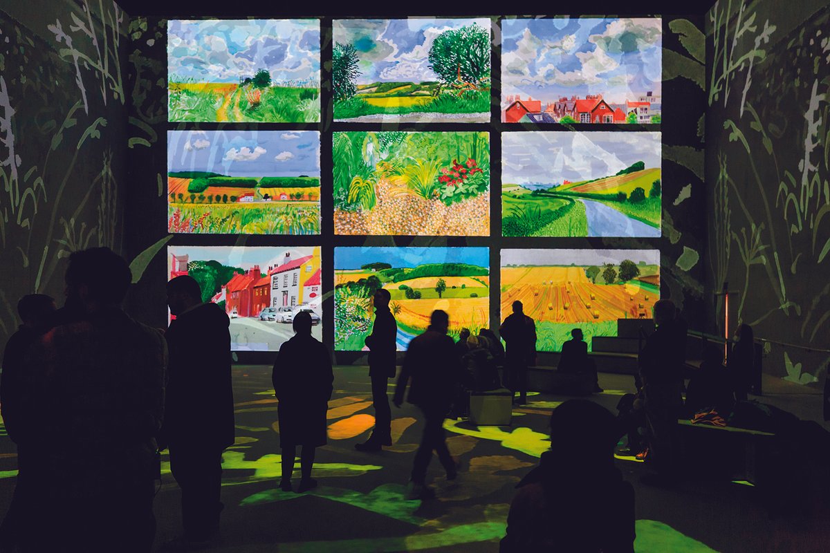 The audiovisual staging of David Hockney’s works in Bigger & Closer (not smaller & further away) is effective with the artist’s opera designs; with his sketchbooks, not so much
Photo: Justin Sutcliffe