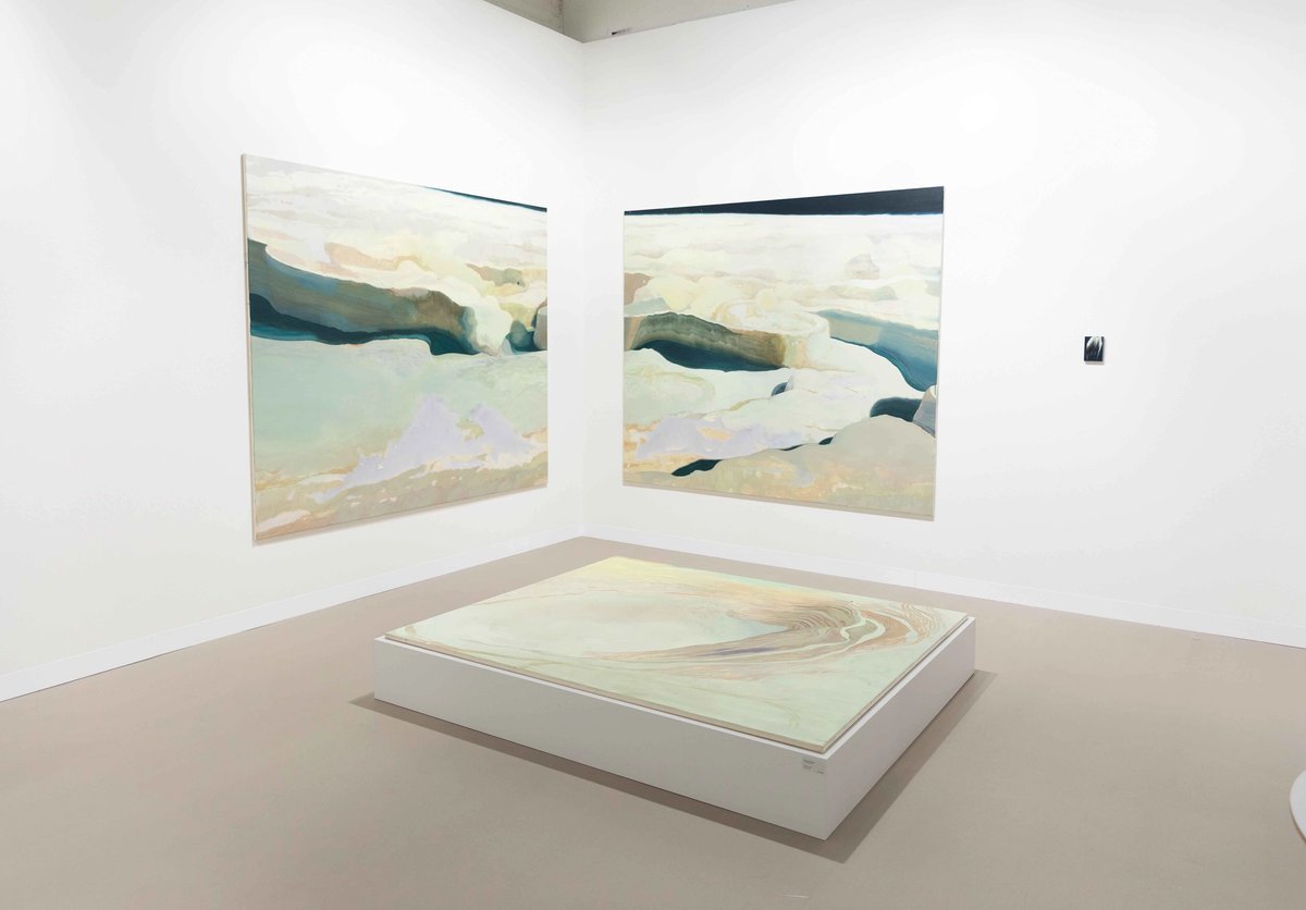 The stand of Cairo’s Gypsum gallery in the Premiere section features the work of two artists: Dimitra Charamandas (pictured), and Basim Magdy, who “represent intergenerational concerns with environmental themes”, according to the gallery’s manager David Owens