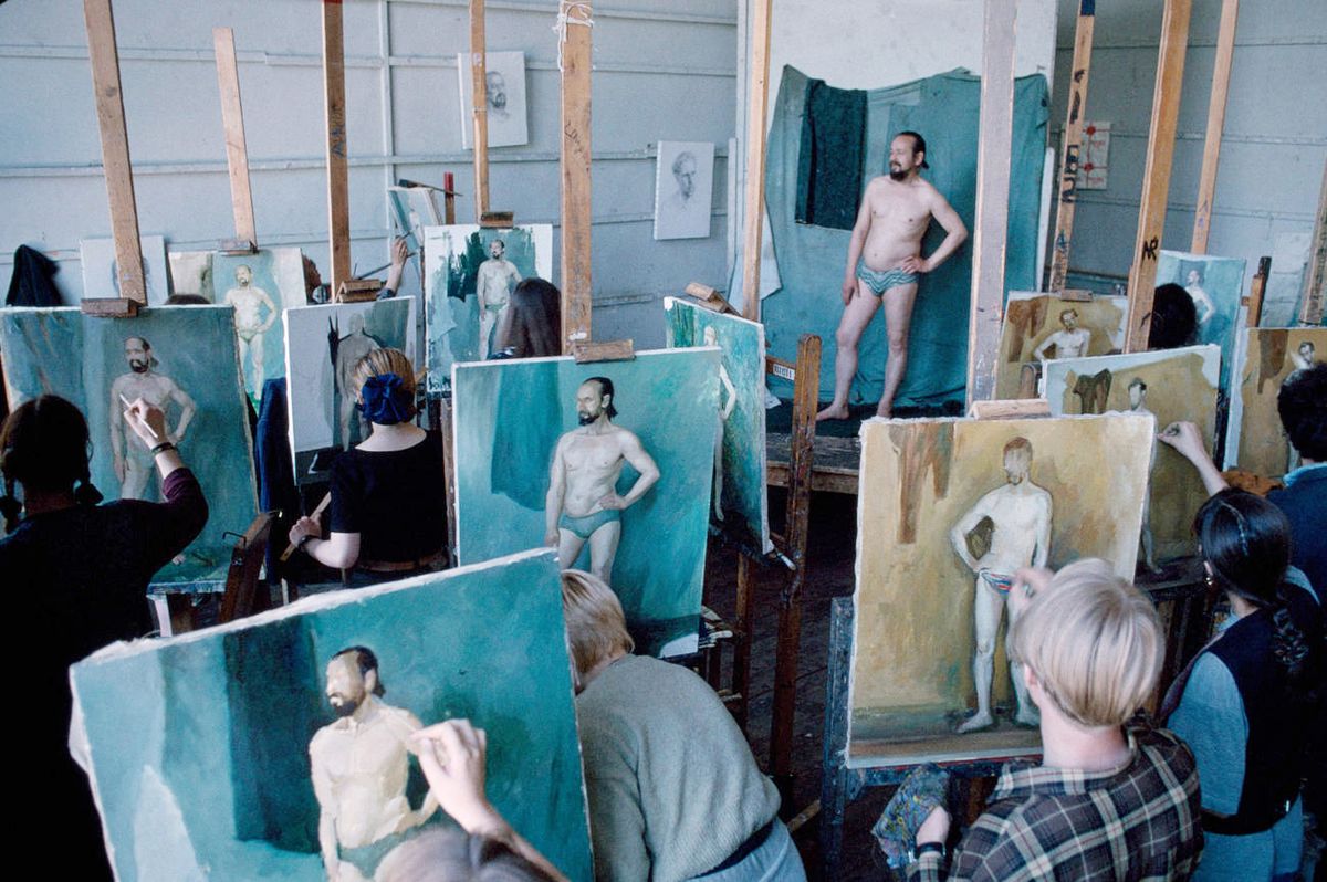 Naked ambition? A life drawing class at the St Petersburg Academy of Arts, which has confirmed that it has been approached about opening branches in China National Geographic Image Collection/Alamy Stock Photo