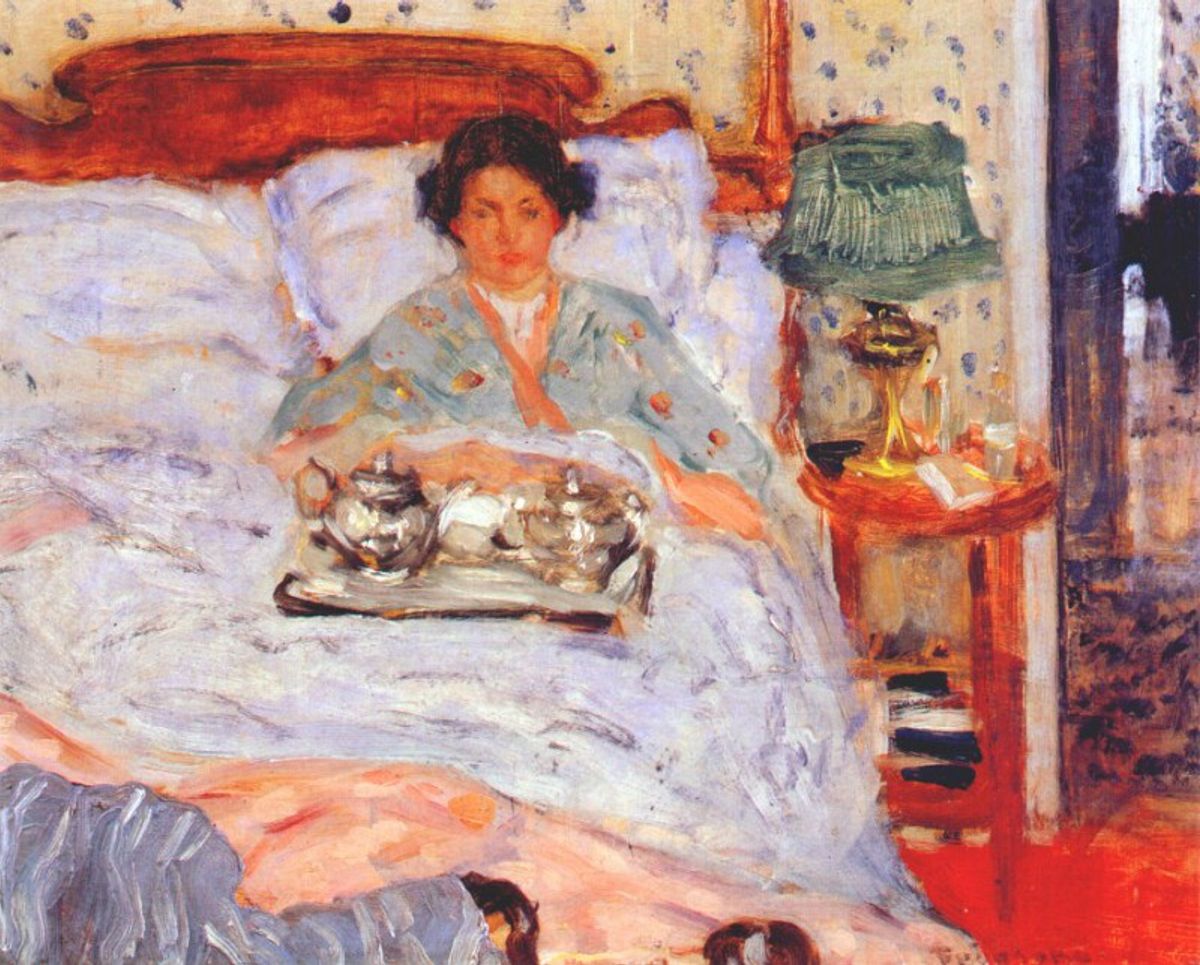 Frederick Carl Frieseke's Lunch in Bed (1906) 
