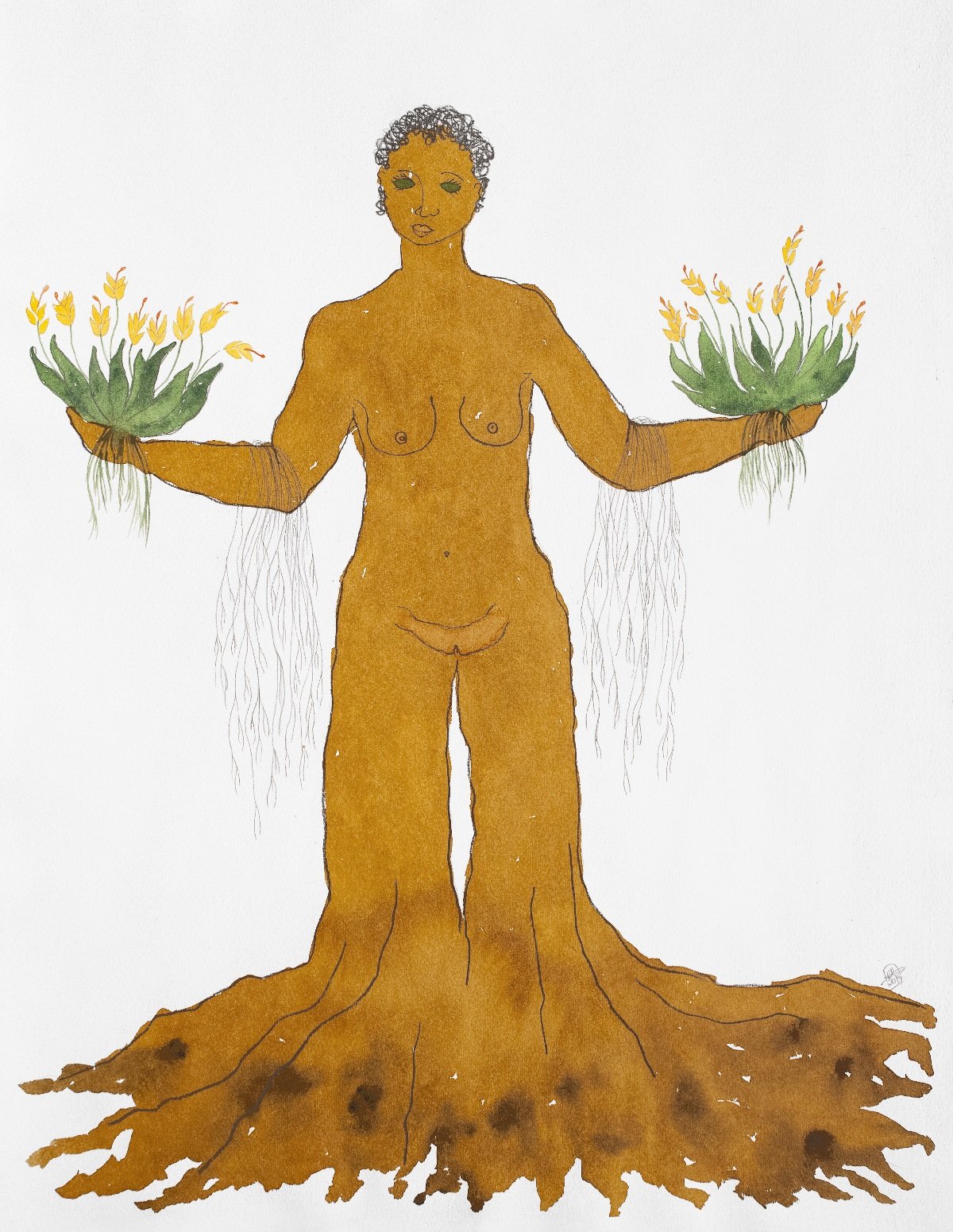 A work from Rosana Paulino's Jatobá series (2019). Photo: Bruno Leão. Courtesy of the artist; Mendes Wood DM São Paulo, Brussels, and New York. © Rosana Paulino