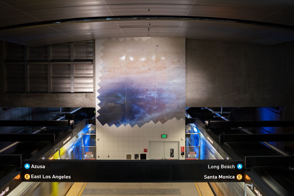 Mungo Thomson's Negative Space (STScI-2015-02) (2023) at Grand Av Arts/Bunker Hill Station Courtesy the artist and the Los Angeles County Metropolitan Transportation Authority