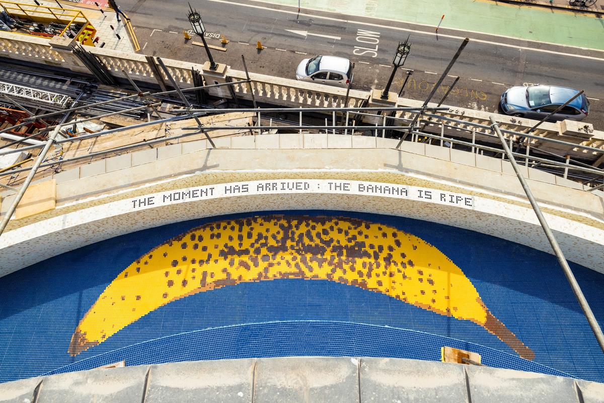 David Shrigely has designed a semi-circular banana pool at the brand new Brighton Beach House. Courtesy of Soho House. Photo: Rupert Peace