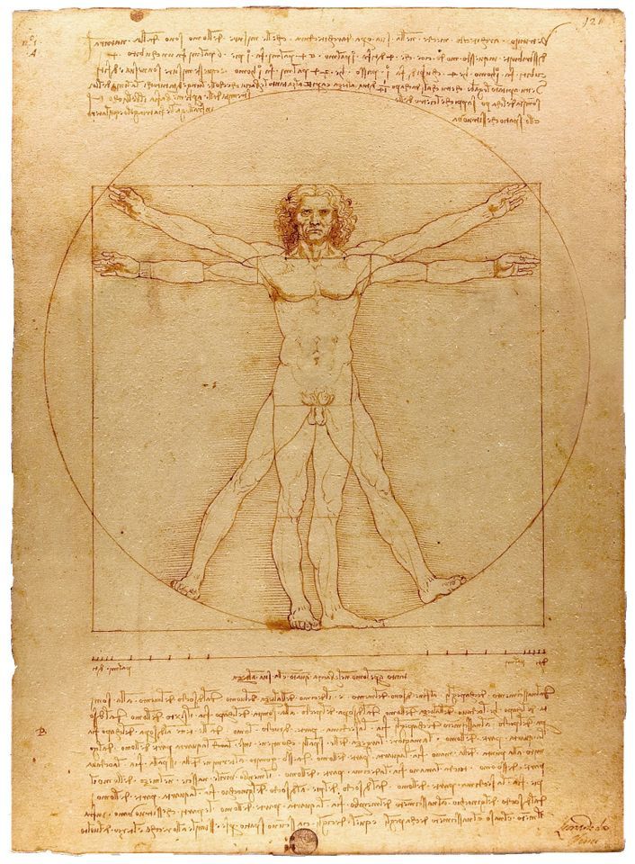 Leonardo's iconic Vitruvian Man (1490) 