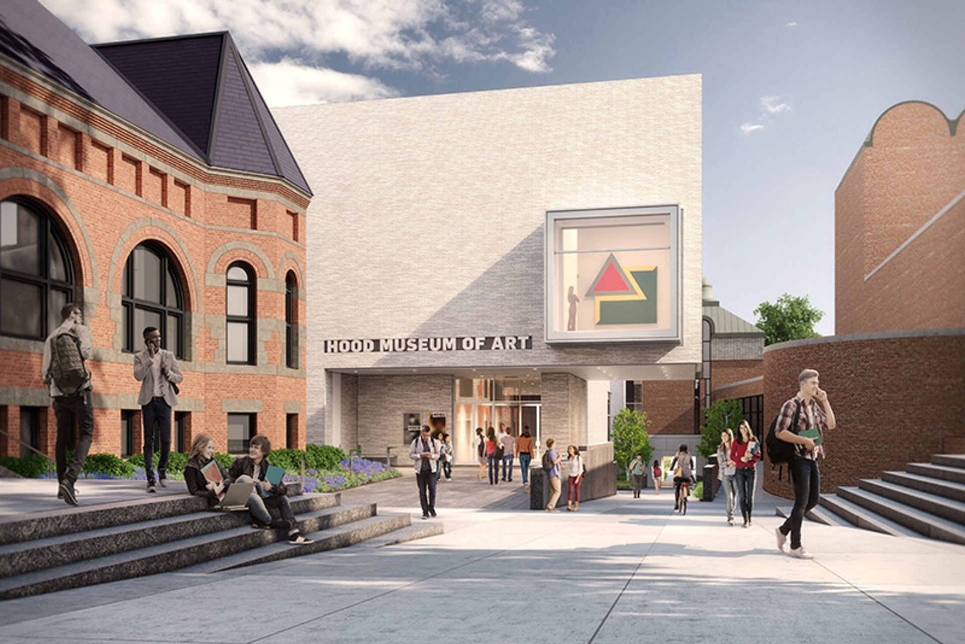 A rendering of the north façade of the expanded Hood    Museum of Art at Dartmouth  College MARCH
