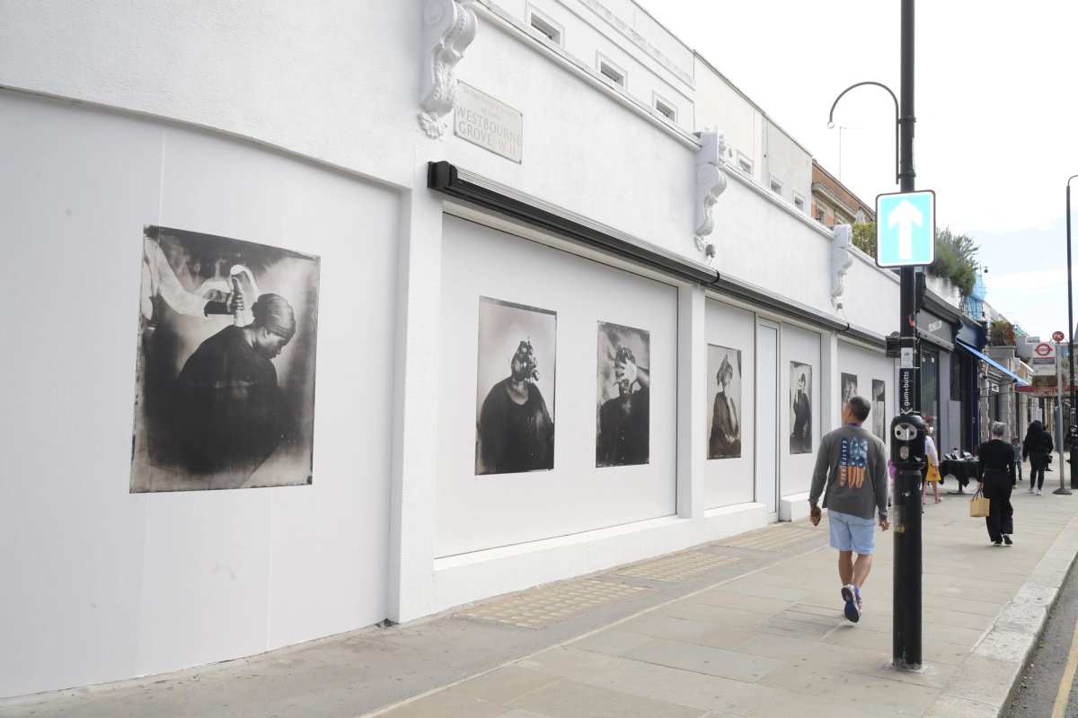 'Breath is Invisible', a new public art project, launching with an installation of works by Grenfell artist Khadija Saye in Notting Hill, was unveiled today in London.  (Photo by David M. Benett/Dave Benett/Getty Images for Eiesha Bharti Pasricha) © Photo by David M. Benett/Dave Benett/Getty Images for Eiesha Bharti Pasricha