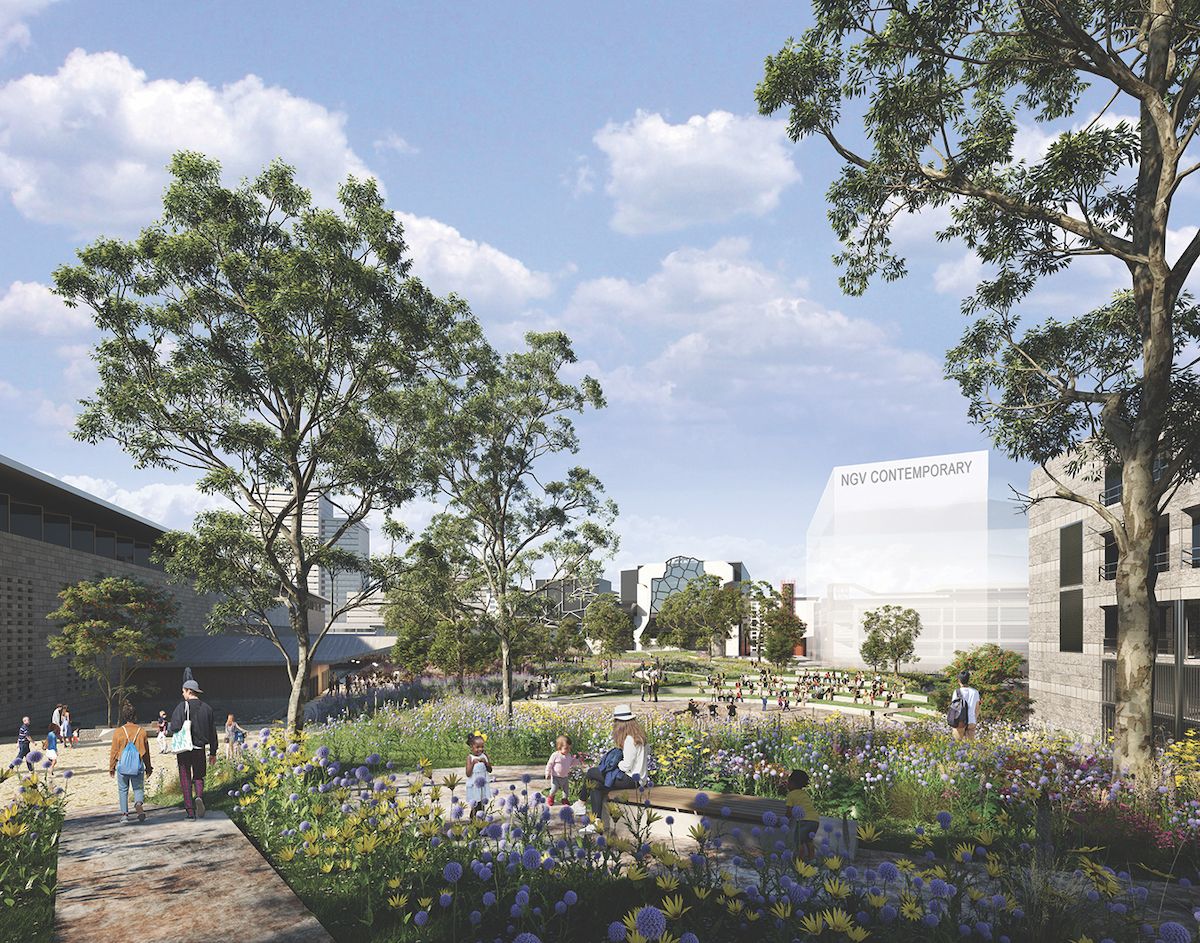 A proposed public garden will join the NGV Contemporary and the NGV International 