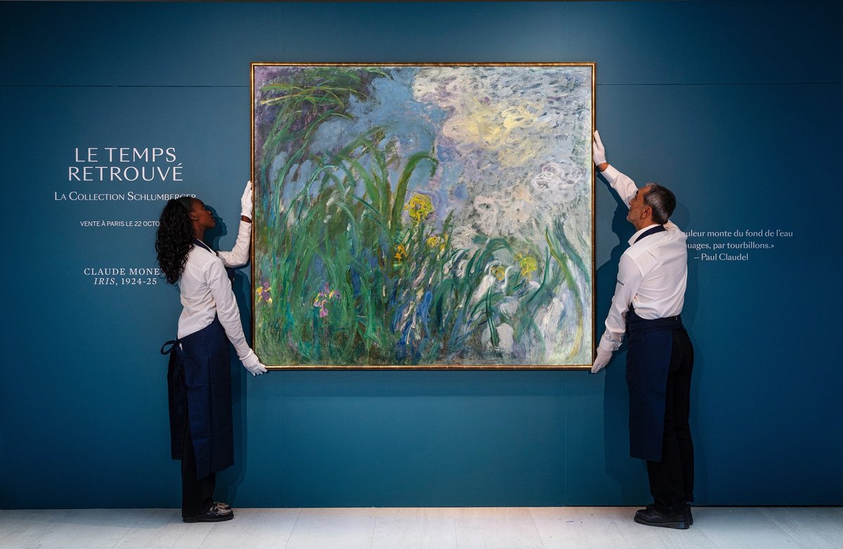 Claude Monet’s Iris on show at Sotheby’s in Paris © Damien Perronnet, Blok Design Group & Art Digital Studio, Sotheby’s