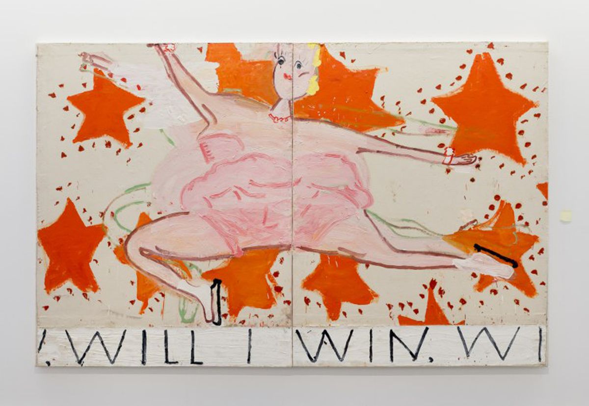 Installation view of Rose Wylie’s Quack Quack exhibition at the Serpentine Sackler Gallery 2017 Mike Din