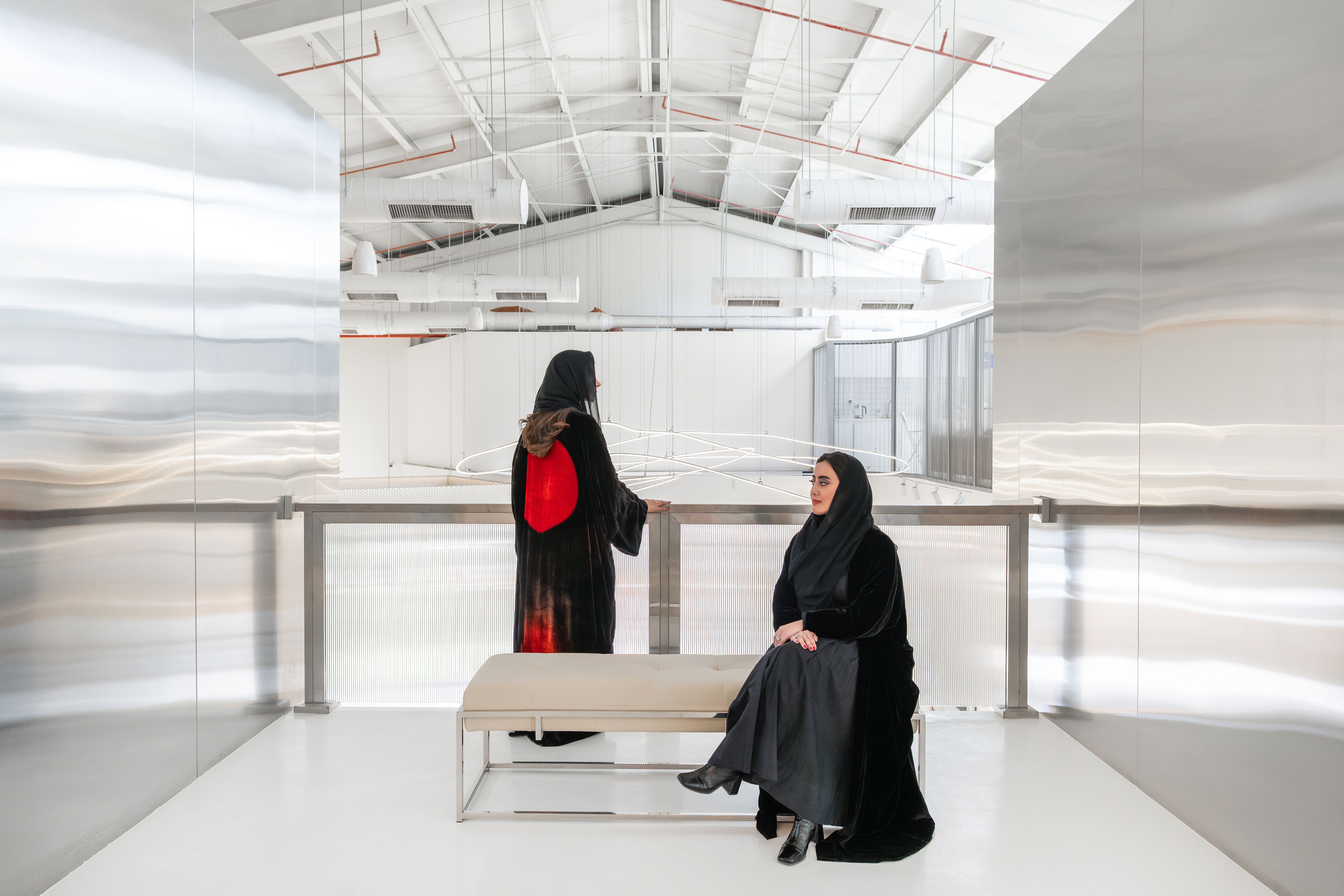 Princess Nouf bint Abdulaziz Al Saud (left) with Shahad Alsudais, who led the architectural concept of the new space as architect and founder of Quartz

Photo by Intelier