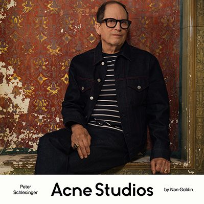 Peter Schlesinger captured by Goldin for Acne Studios’ 30th anniversary © Acne Studios; © Nan Goldin