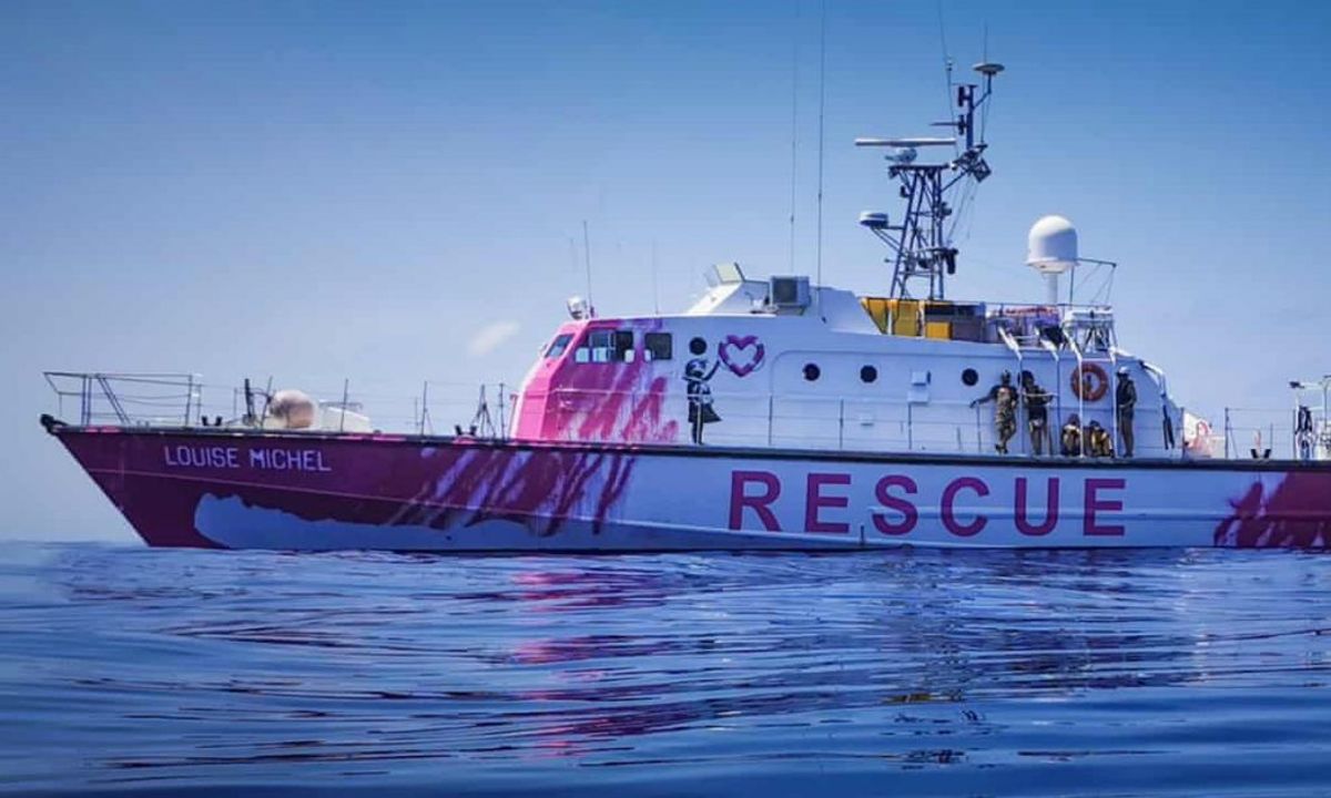 Banksy financed the purchase of the rescue vessel Louise Michel. Photo by Ruben Neugebauer/Sea-Watch