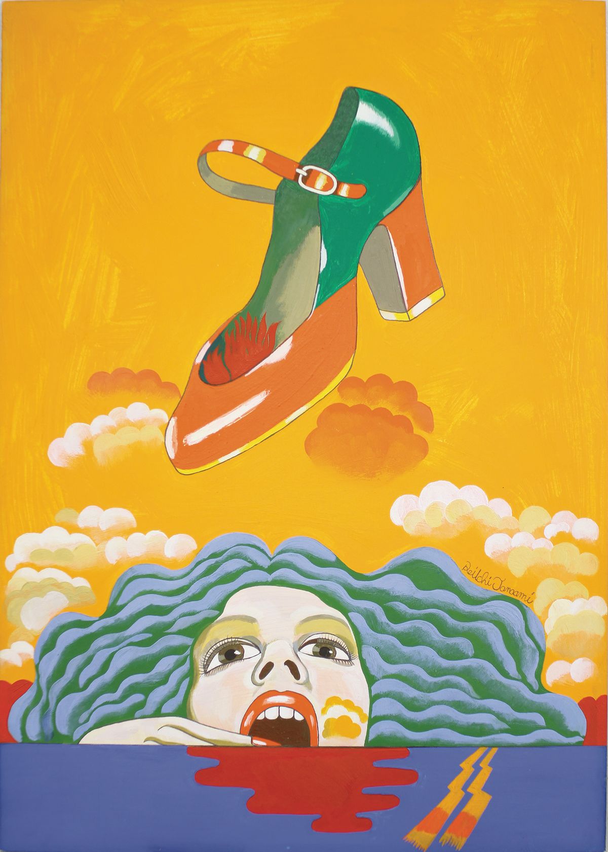 Tanaami’s Love High Hill (1973). His vivid graphic style meant he was dismissed by some as a commercial artist, but there was a serious intent to his work, not least as a survivor of the bombing of Japan in the Second World War
Courtesy of the artist and Nanzuka