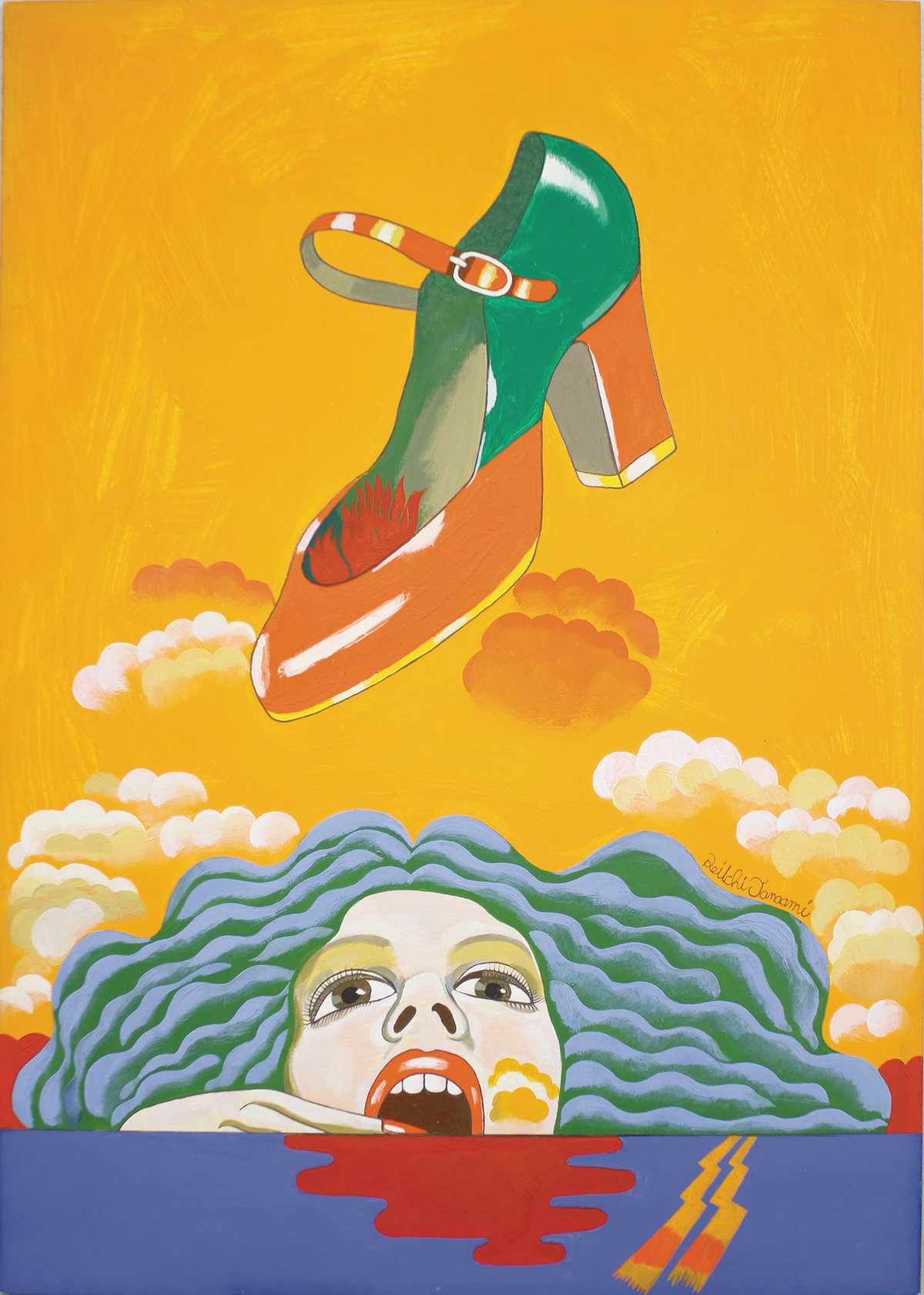 Tanaami’s Love High Hill (1973). His vivid graphic style meant he was dismissed by some as a commercial artist, but there was a serious intent to his work, not least as a survivor of the bombing of Japan in the Second World War
Courtesy of the artist and Nanzuka