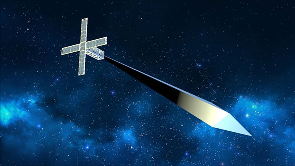 A rendering of Trevor Paglen's now unrealised Orbital Reflector project Photo courtesy of the Nevada Museum of Art