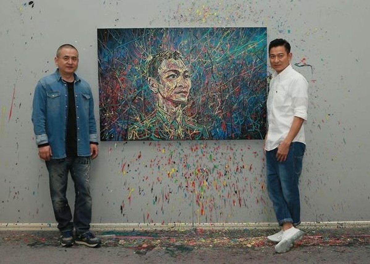Chinese artist Zeng Fanzhi with the Hong Kong star Andy Lau Webo