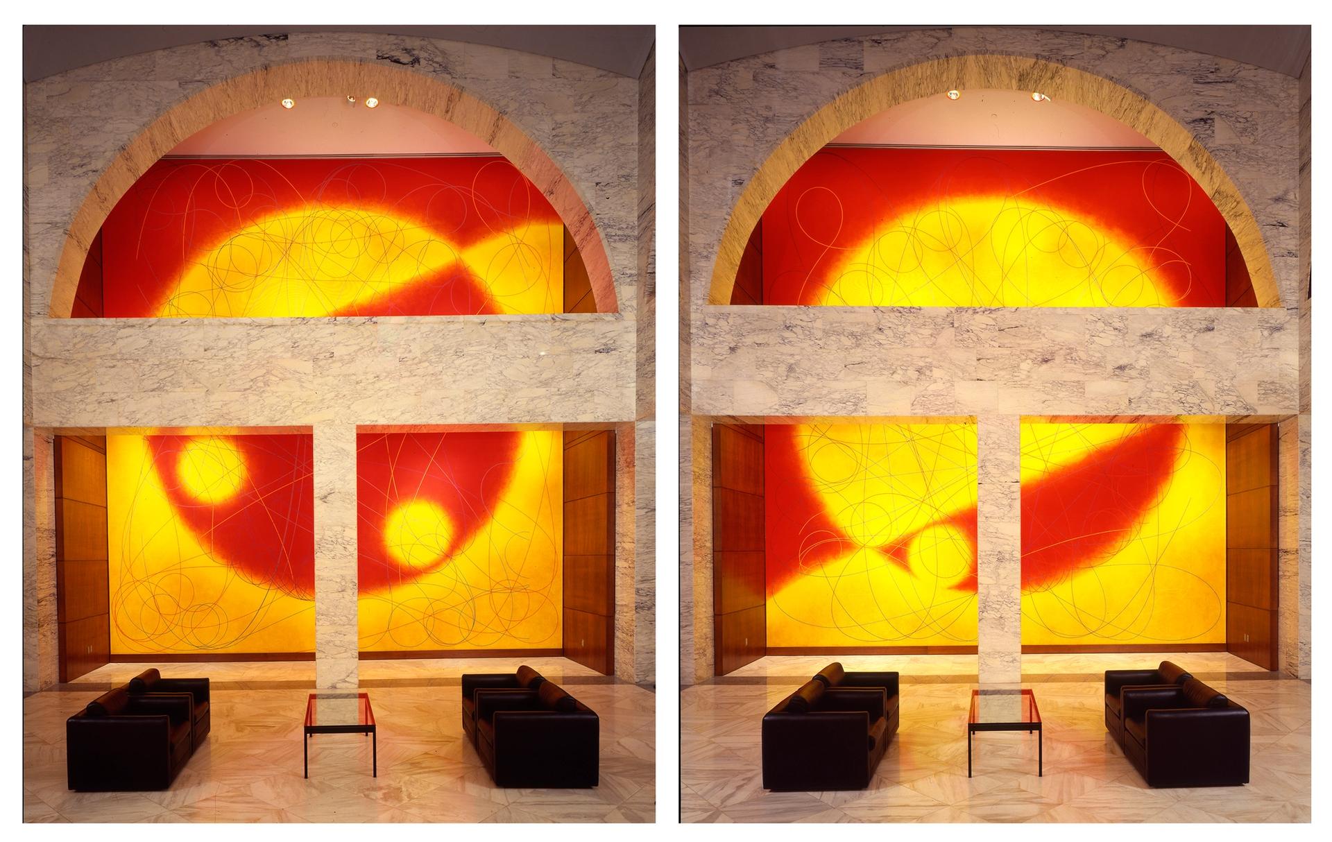 Dorothea Rockburne, Northern Sky (1993) and Southern Sky (1993) Courtesy the artist, photo by Jim Salzano