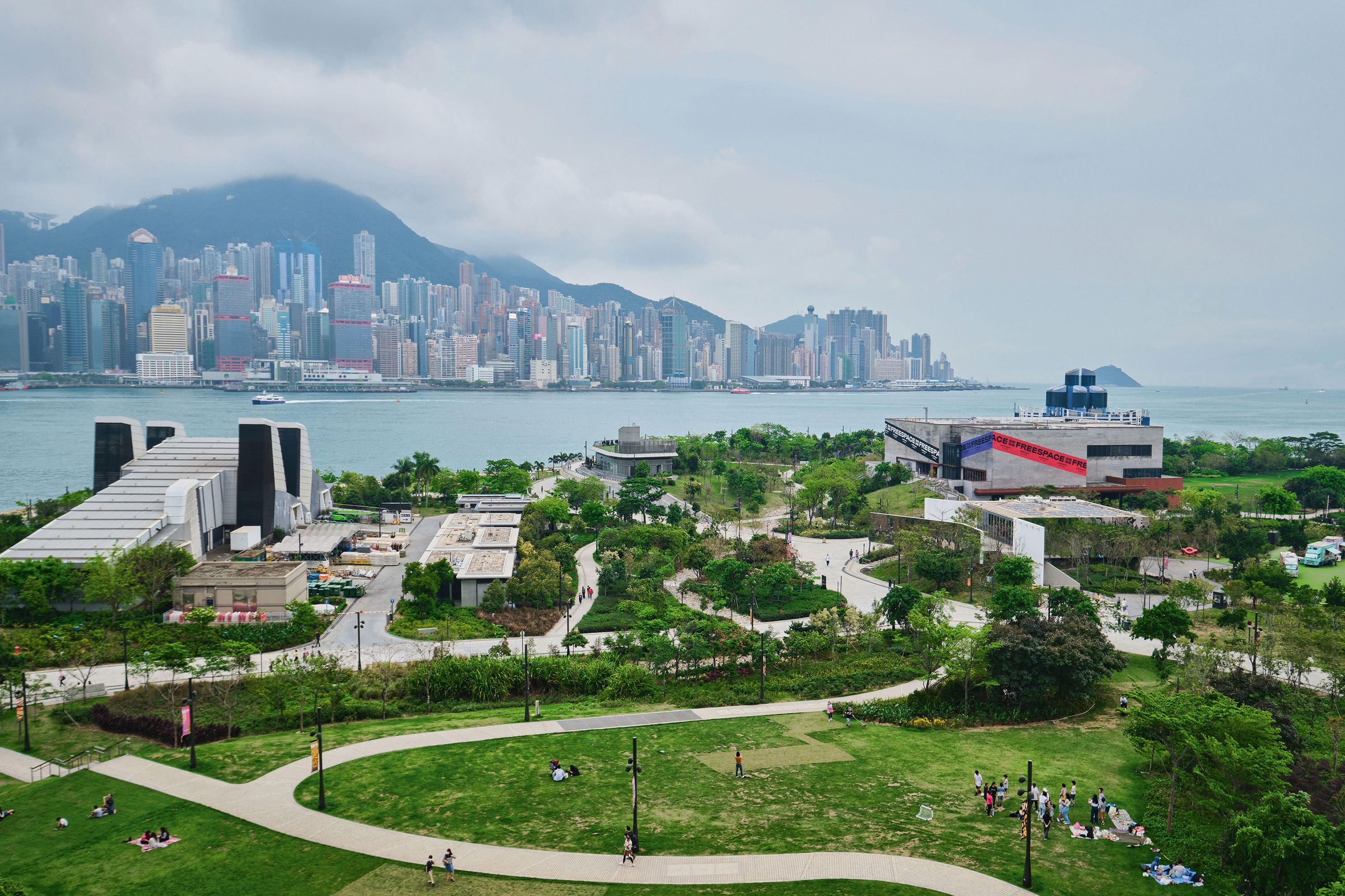 Hong Kong’s arts playground: the Art Park in the 40-hectare West Kowloon Cultural District, which is also home to the M+ museum of contemporary visual culture, the Hong Kong Palace Museum and two performing arts venues—the Xiqu Centre and Freespace (on the right of the park). Another performance venue is under construction Photo: Berk Ozdemir/Alamy Stock Photo