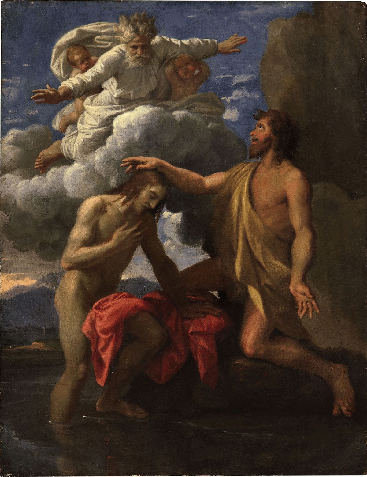 Poussin's The Baptism of Christ (1648) sold for £1.8m, below its upper estimate Courtesy of Sotheby's