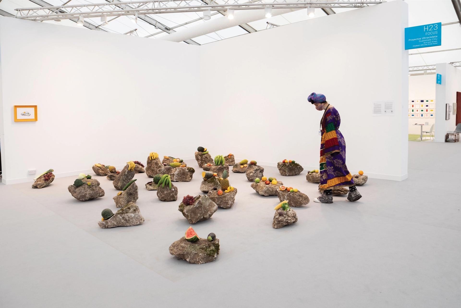 Edgar Calel's, The Echo of an Ancient Form of Knowledge (2021) in Frieze London's Focus section Photo: David Owens