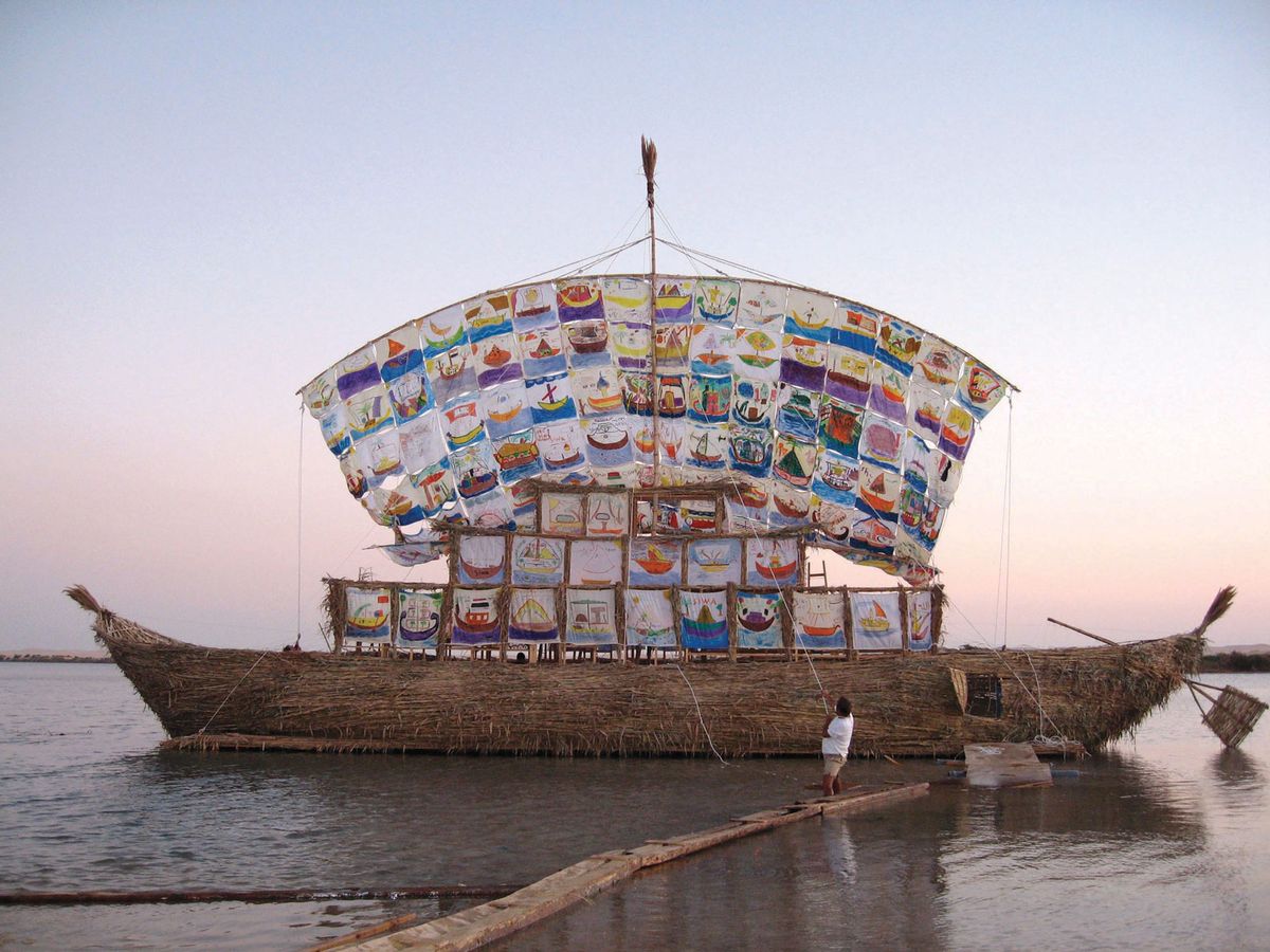 Ilya and Emilia Kabakov’s The Ship of Tolerance in Siwa Oasis, Egypt, in 2005 Courtesy of the Ilya and Emilia Kabakov Foundation; Jenia Fridlyand