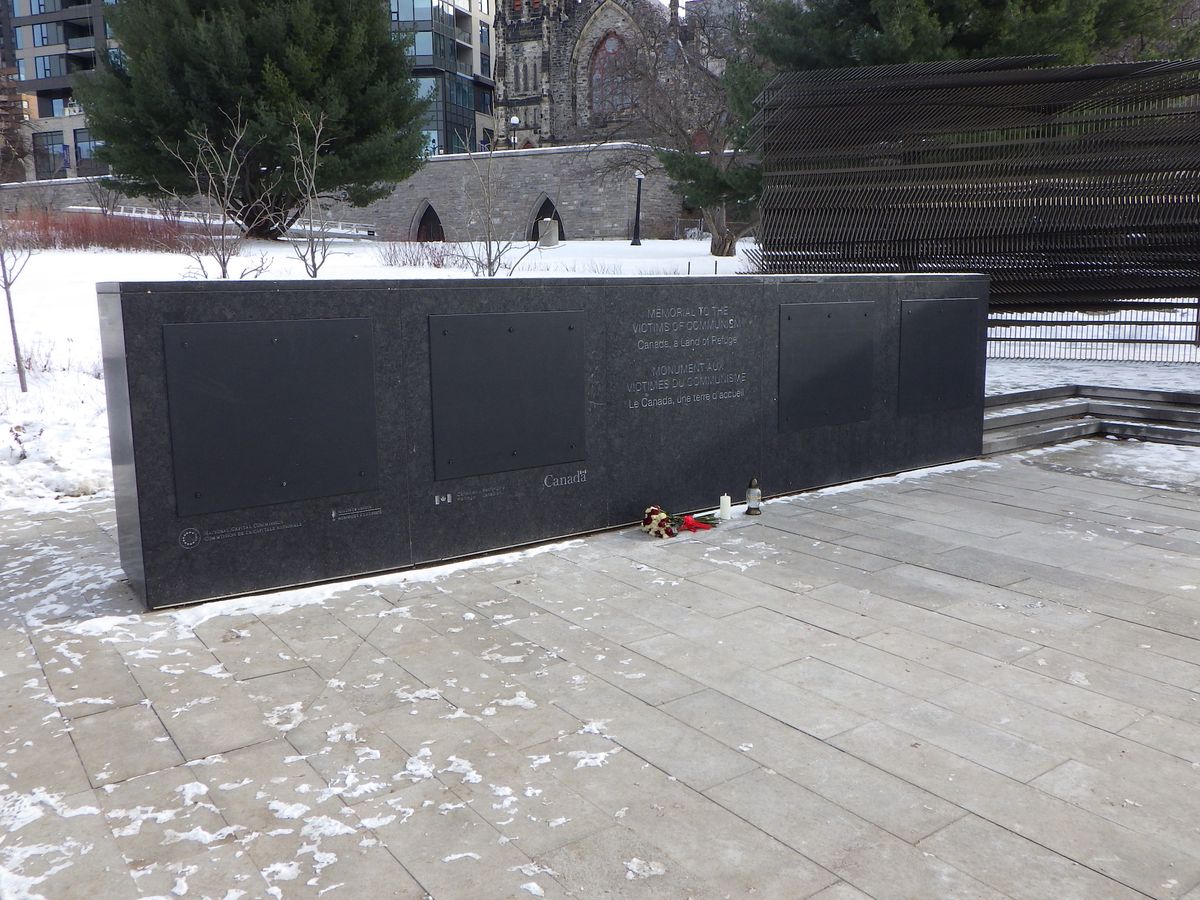 Part of Canada, a Land of Refuge, a memorial to the victims of communism in Ottawa, Canada, which was originally intended to include hundreds of victims’ names
Photo by Ahunt, via Wikimedia Commons