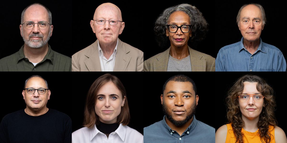 Top row, left to right: Greg Allen, Holland Cotter, Robin Givhan and Thomas Lawson. Bottom row, left to right: Siddhartha Mitter, Cassie Packard, TK Smith and Emily Watlington. All photos by Kevin J. Miyazaki