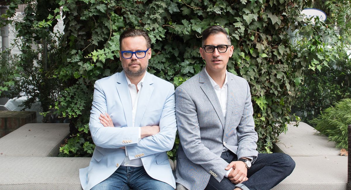 Till Fellrath, left, and Sam Bardaouil, the curators of the Lyon Biennale, now scheduled for 2022 Photo: Pablo Salgado