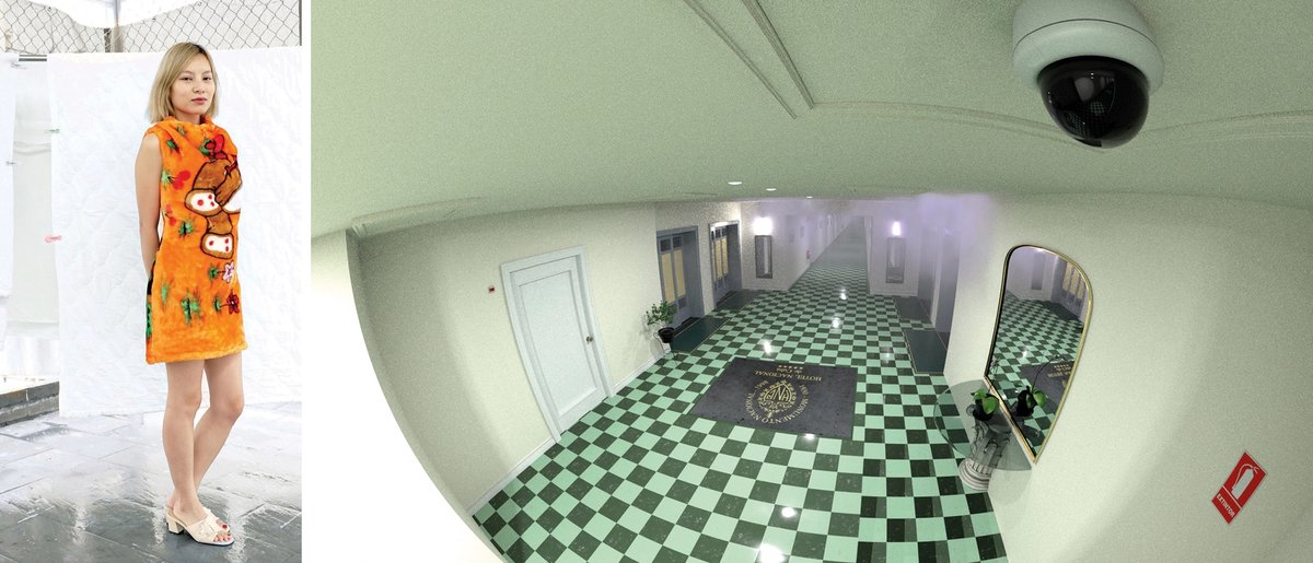 In Moving Target Shadow Detection (2021), Sung Tieu (left) recreates the hotel where the first cases of Havana Syndrome were recorded Still: courtesy of the artist, portrait: CFGNY