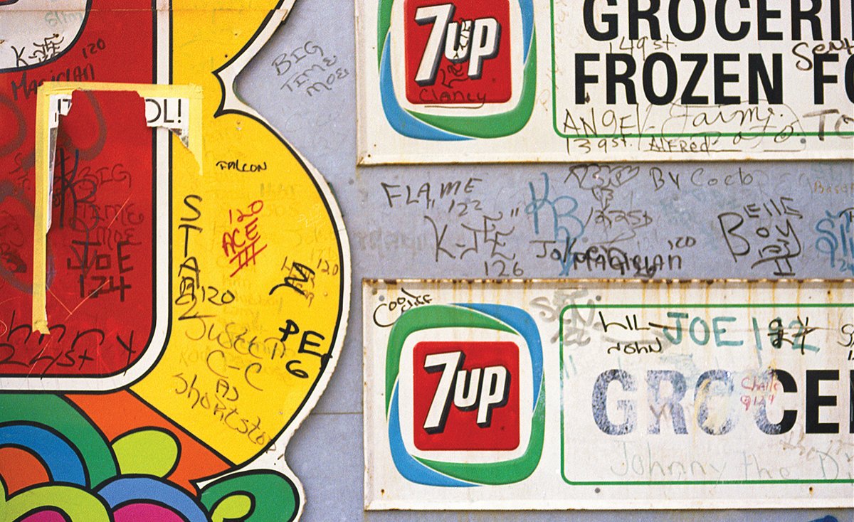 Matta-Clark trained his lens on the tags seen on New York's storefronts, subways, buses and signage Estate of Gordon Matta-Clark