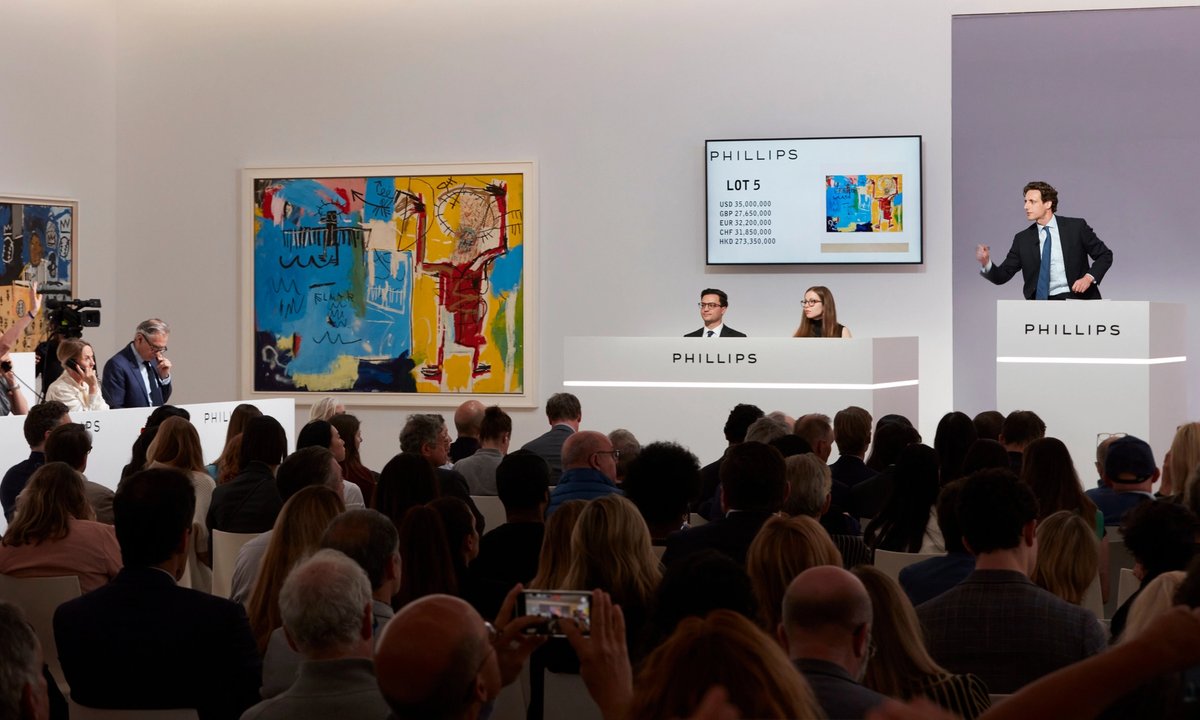 Phillips’s evening auction in New York notches $86.2m, buoyed by two fresh Basquiat paintings