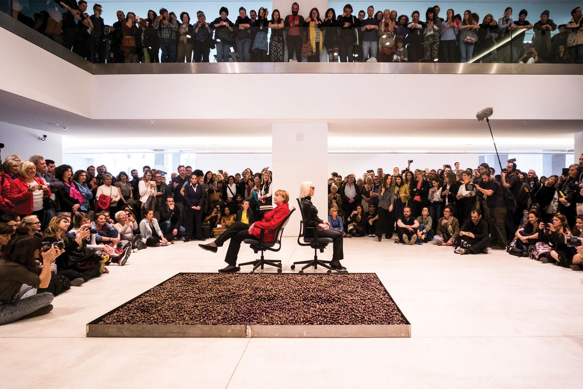 Marta Minujín’s Payment of Greek Debt to Germany with Olives and Art (2017) was on show in Athens Photo: Mathias Völzke