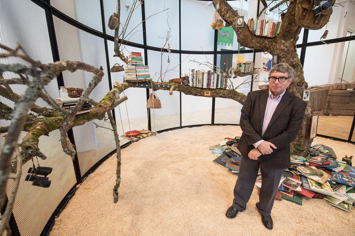 Mark Dion in Library for the Birds of London (2018) Jeff Spicer/PA Wire