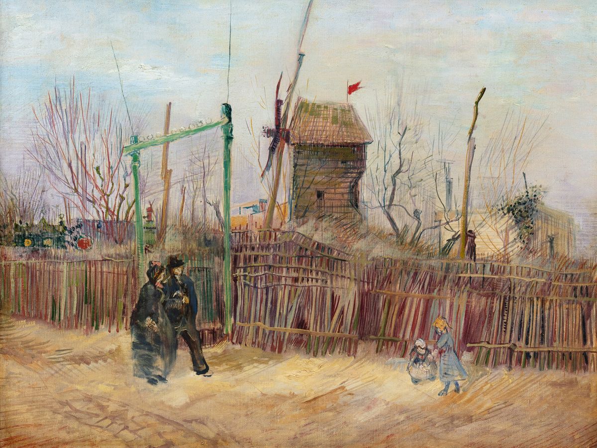 Vincent van Gogh’s Scène de rue à Montmartre/Montmartre Street Scene (Impasse des Deux Frères et le Moulin à Poivre) (February-April 1887) Courtesy of Sotheby’s/ArtDigital Studio