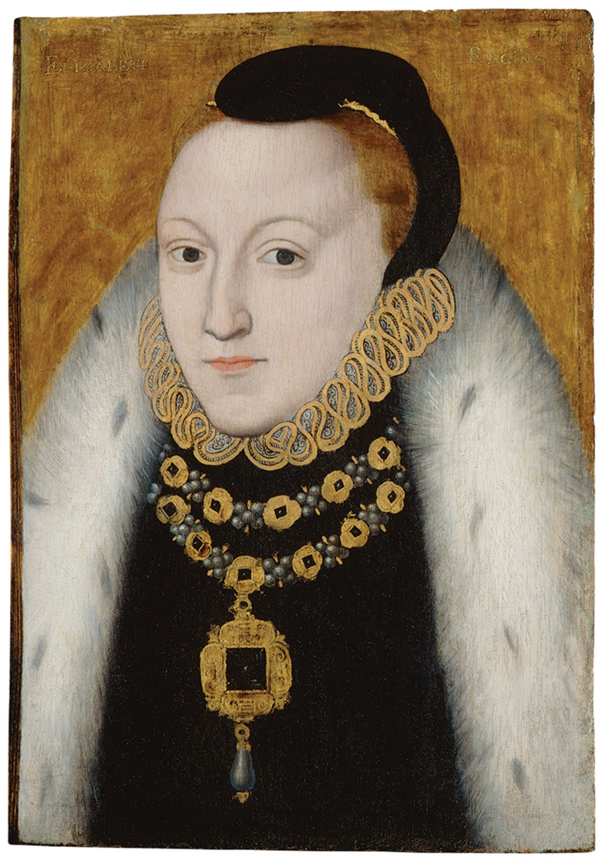 An early (1560) portrait of Queen Elizabeth I, with a“ faint smile and a wary look in her eyes”, by an unknown artist
© National Portrait Gallery, London