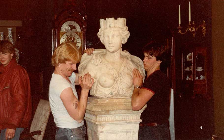 Deep history: setting up at the Antiquairs International fair in the early 1980s, which merged with another Dutch fair to later become Tefaf Courtesy Tefaf