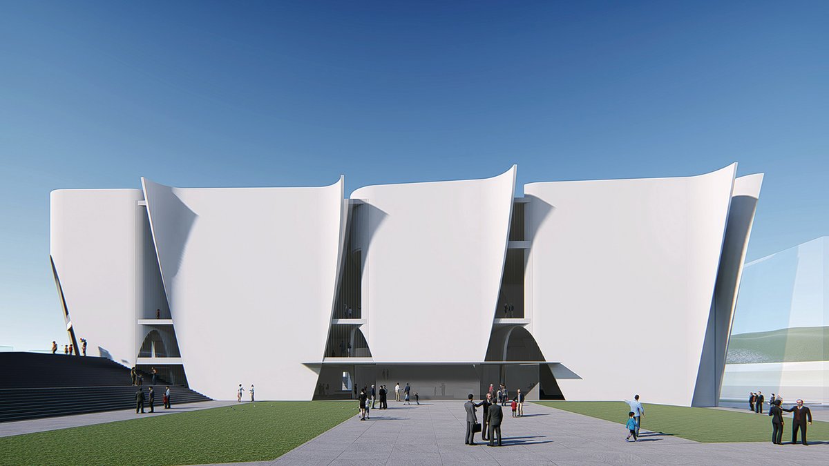Harbouring doubts: a rendering of Toyo Ito’s proposed Hermitage outpost in Barcelona’s port area Courtesy of the State Hermitage Museum