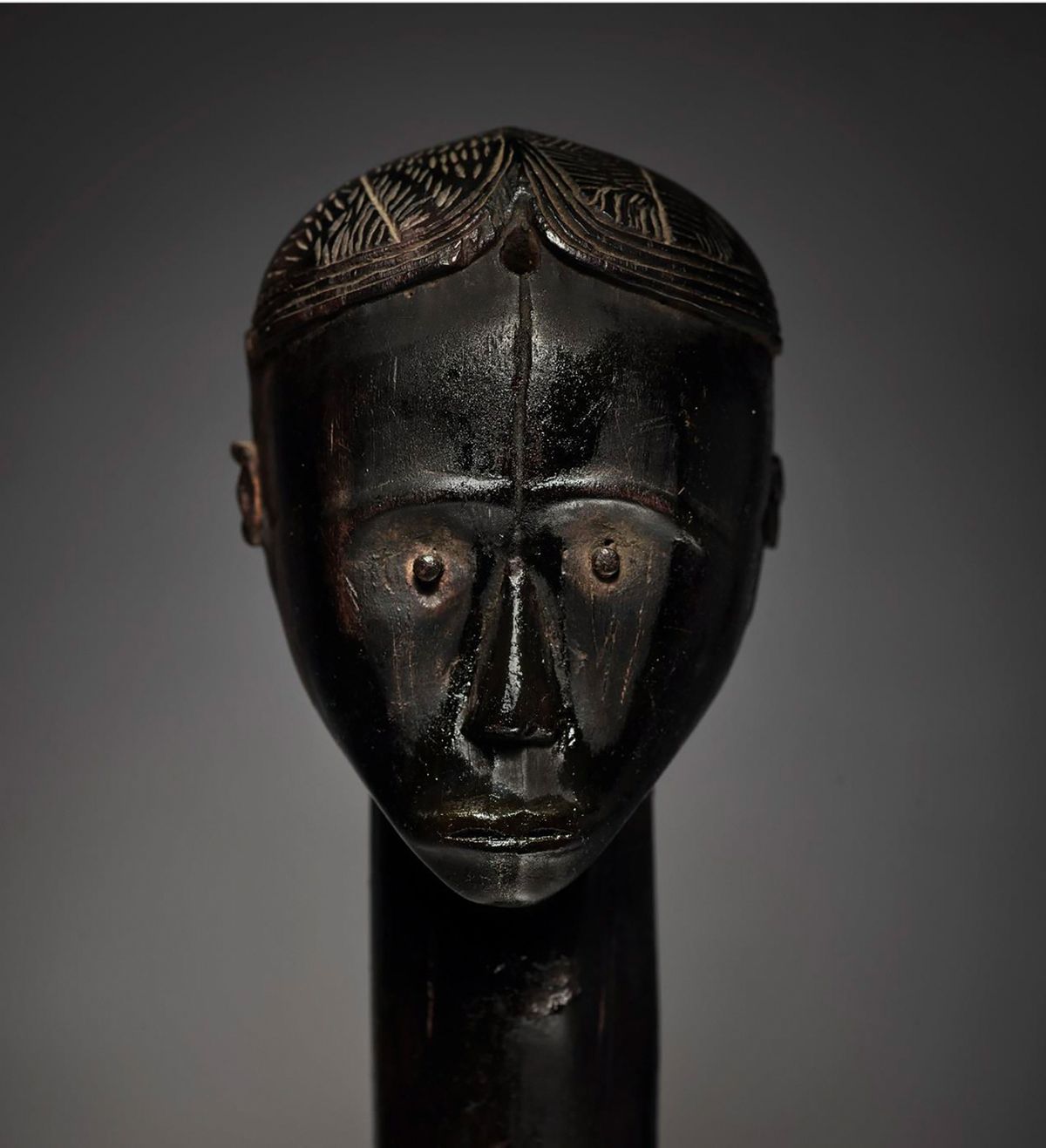 Tête de reliquaire, Fang, Gabon, late 19th century Courtesy Sotheby’s