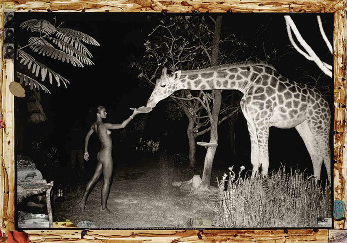 Peter Beard, Hog Ranch Front Lawn, Night Feeder (2:00am) with Maureen Gallagher and Mbuno, Feb. 1987 Sotheby's