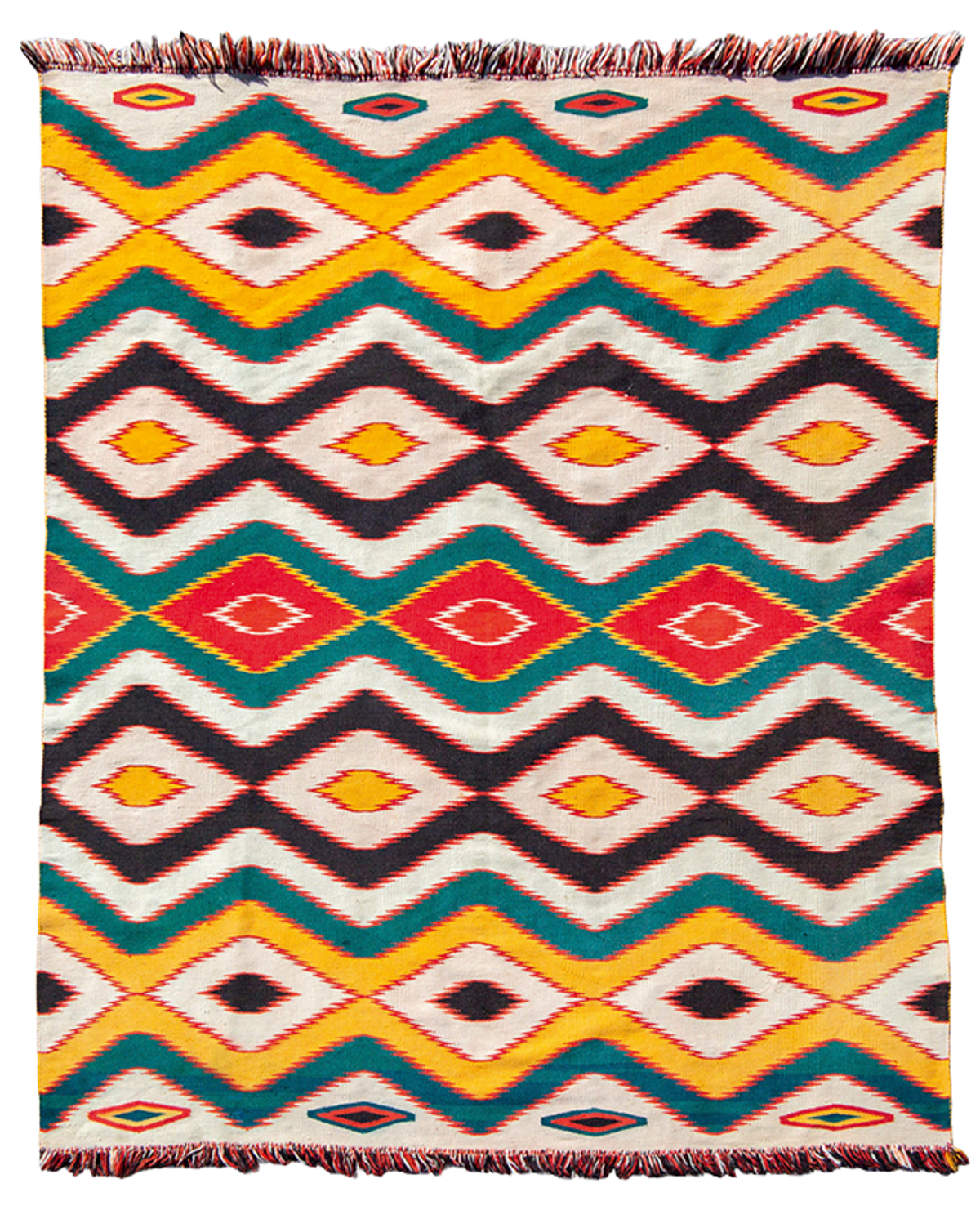 One of the Navajo “eye dazzler” weavings, around 1890, from US artist Frank Stella’s collection, on show at Peter Pap Rugs

Peter Pap Rugs


