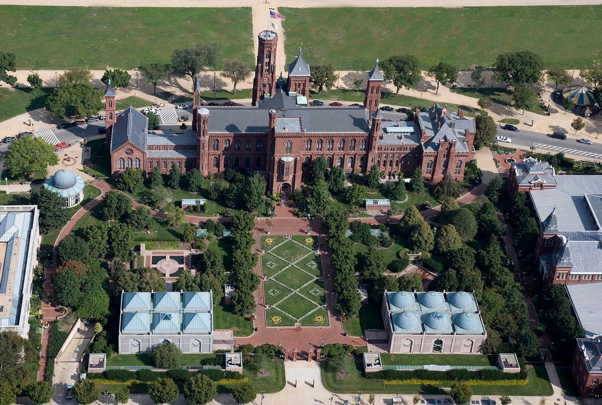 The Smithsonian Castle in Washington, DC Photo by Carol M. Highsmith. Carol M. Highsmith's America, Library of Congress, Prints and Photographs Division