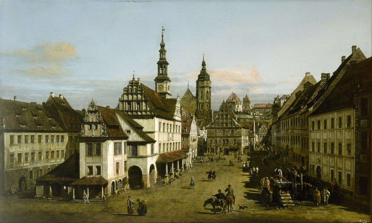 Bernardo Bellotto, The Marketplace at Pirna, around 1764. Museum of Fine Arts, Houston, the Samuel H. Kress Collection Museum of Fine Arts, Houston