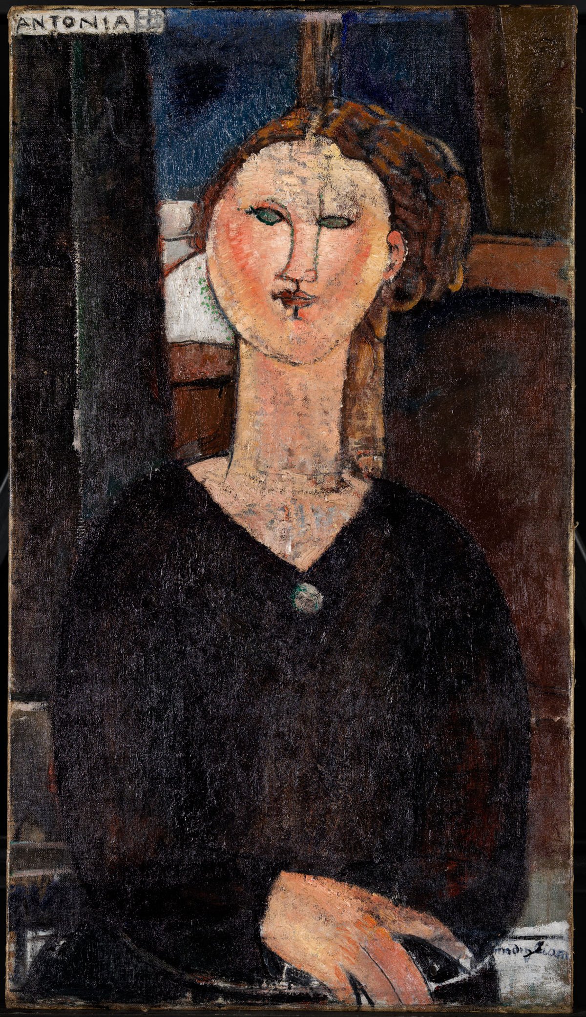 France's national museums laboratory has conducted a forensic study of every Modigliani painting and sculpture in the country's public collections. Antonia (around 1915) has emerged as the most complex of all © Centre de Recherche et de Restauration des Musées de France/Gérald Parisse