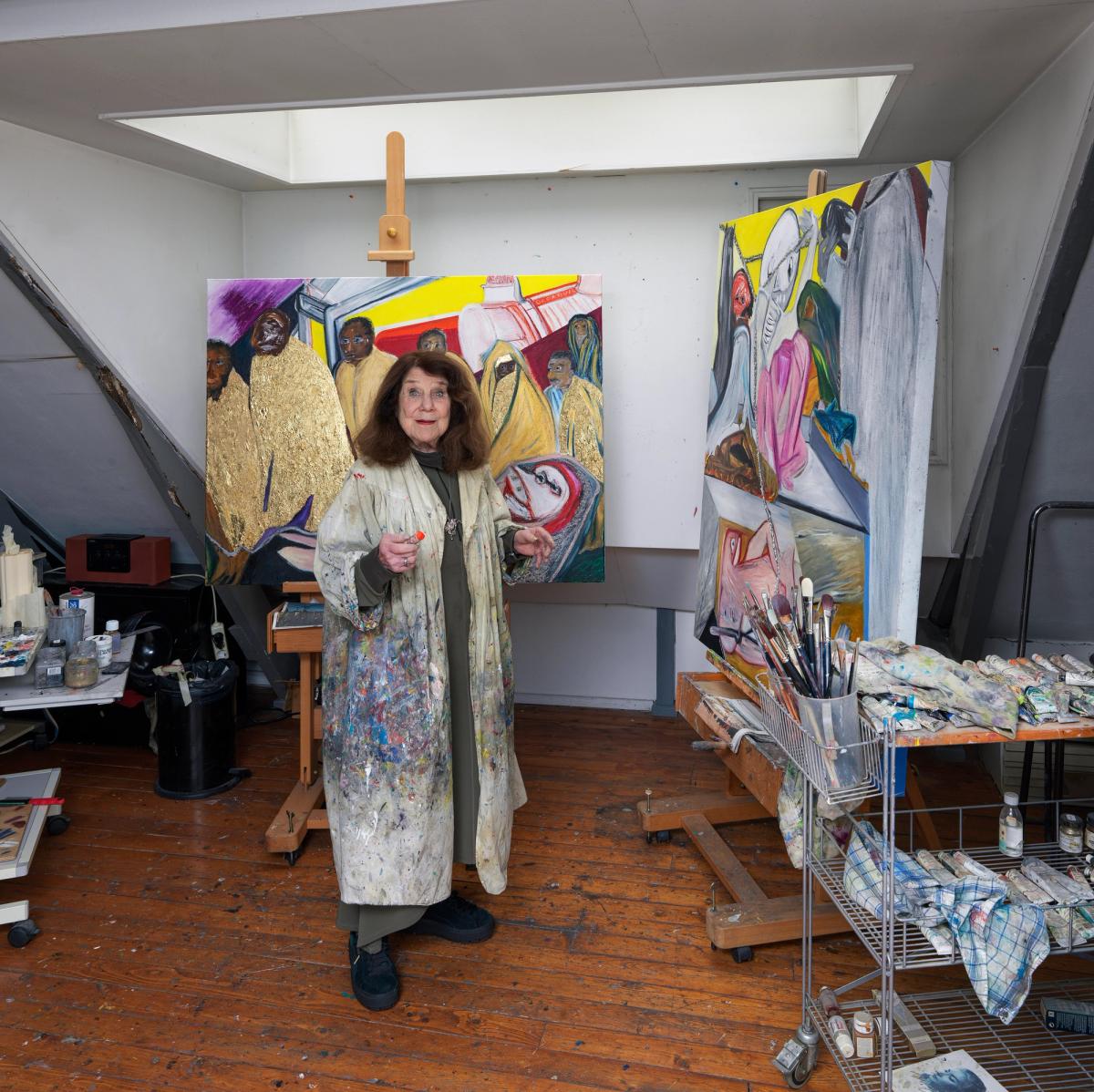 Jacqueline de Jong in her studio Photo by Gert Jan van Rooij. Image courtesy of Pippy Houldsworth Gallery
