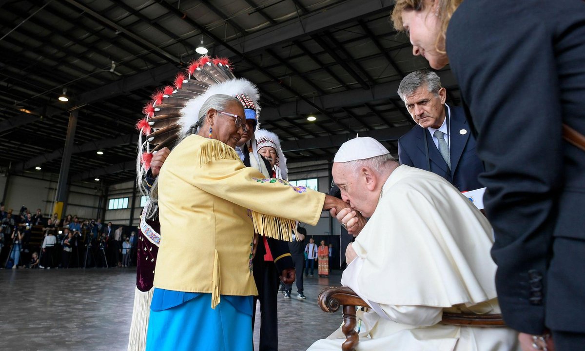 Pope Francis addresses forced assimilation in Canadian tour amid calls for repatriation of Indigenous artefacts from Vatican Museums Pope Francis addresses forced assimilation in Canadian tour amid calls for repatriation of Indigenous artefacts from Vatican Museums