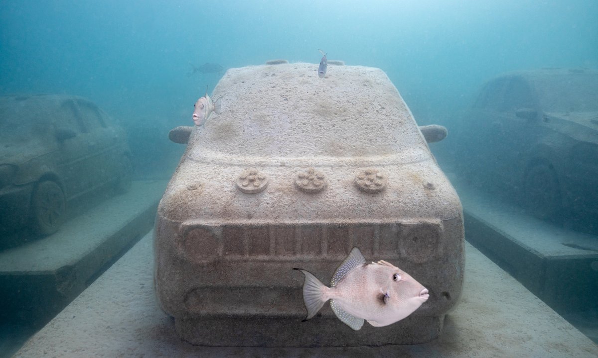 Concrete cars for coral reefs: Miami's underwater eco-sculpture park takes shape