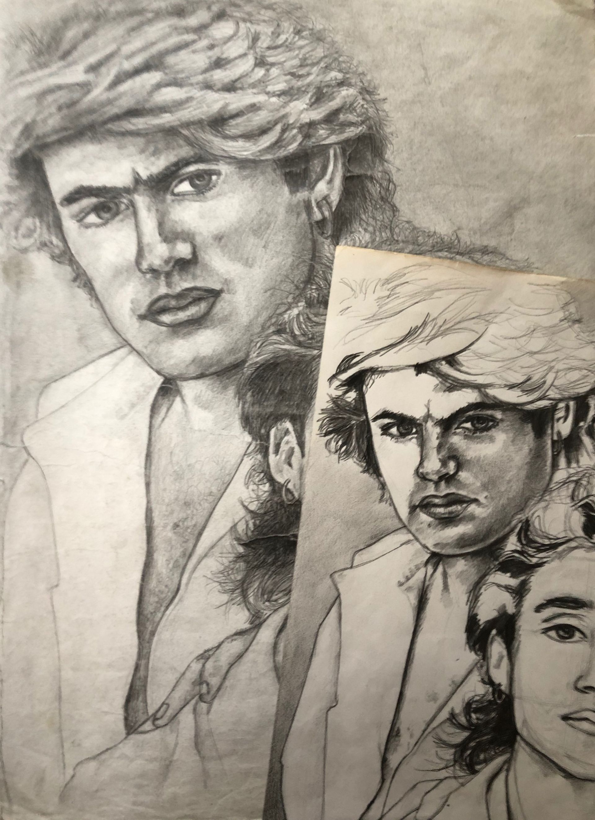 Dawn Mellor's Studies of George Michael and Andrew Ridgeley (1984-85) Courtesy of the artist