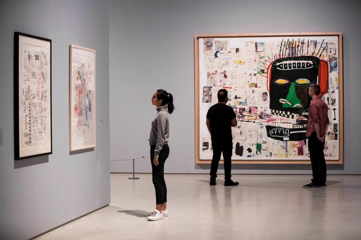 Basquiat: Boom For Real at the Barbican Art Gallery achieved record attendance figures Tristan Fewings/Getty Images. Artworks: Jean-Michel Basquiat Glenn, 1984, private collection. © The Estate of Jean-Michel Basquiat. Licensed by Artestar, New York.